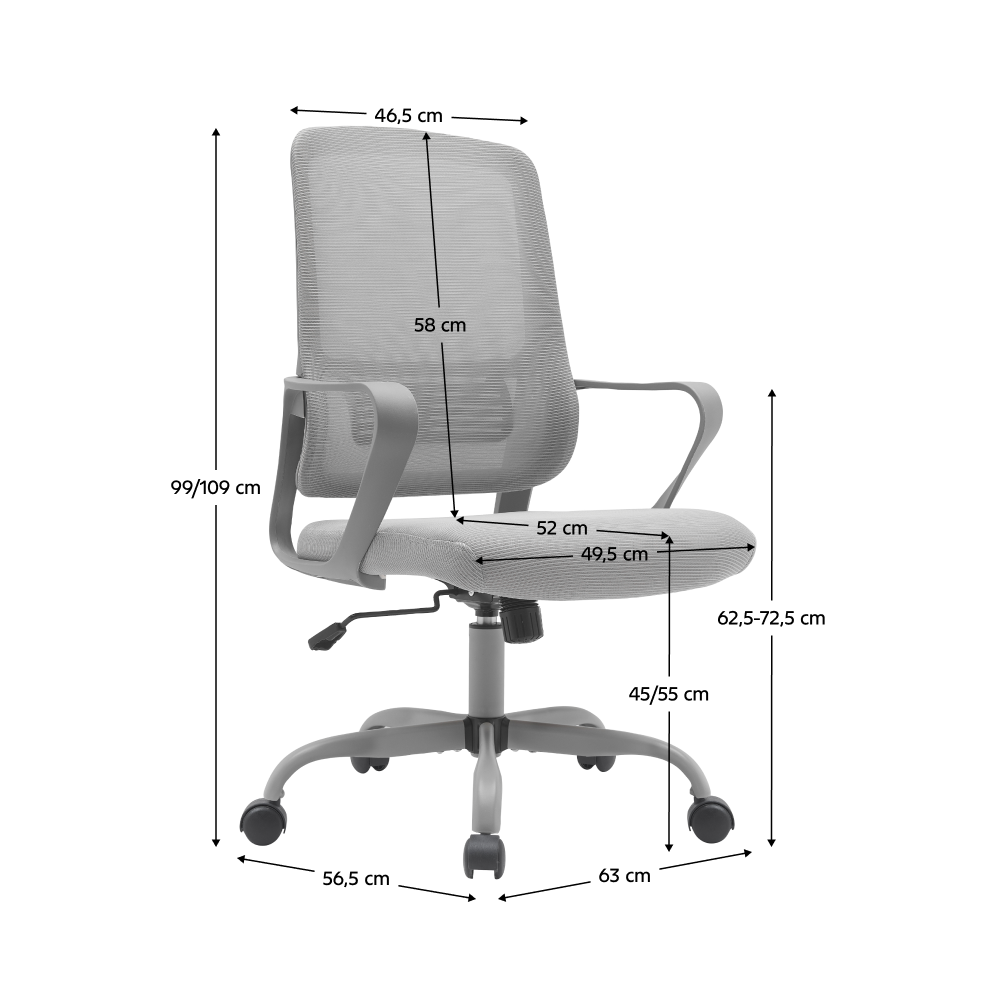 Kancelárske kreslo, sivá, SALOMO TYP 2